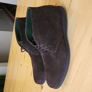 Fibonacci Mens Abaci Chukka Boots Suede Leather Chocolate Brown Derby Shoes 9.5